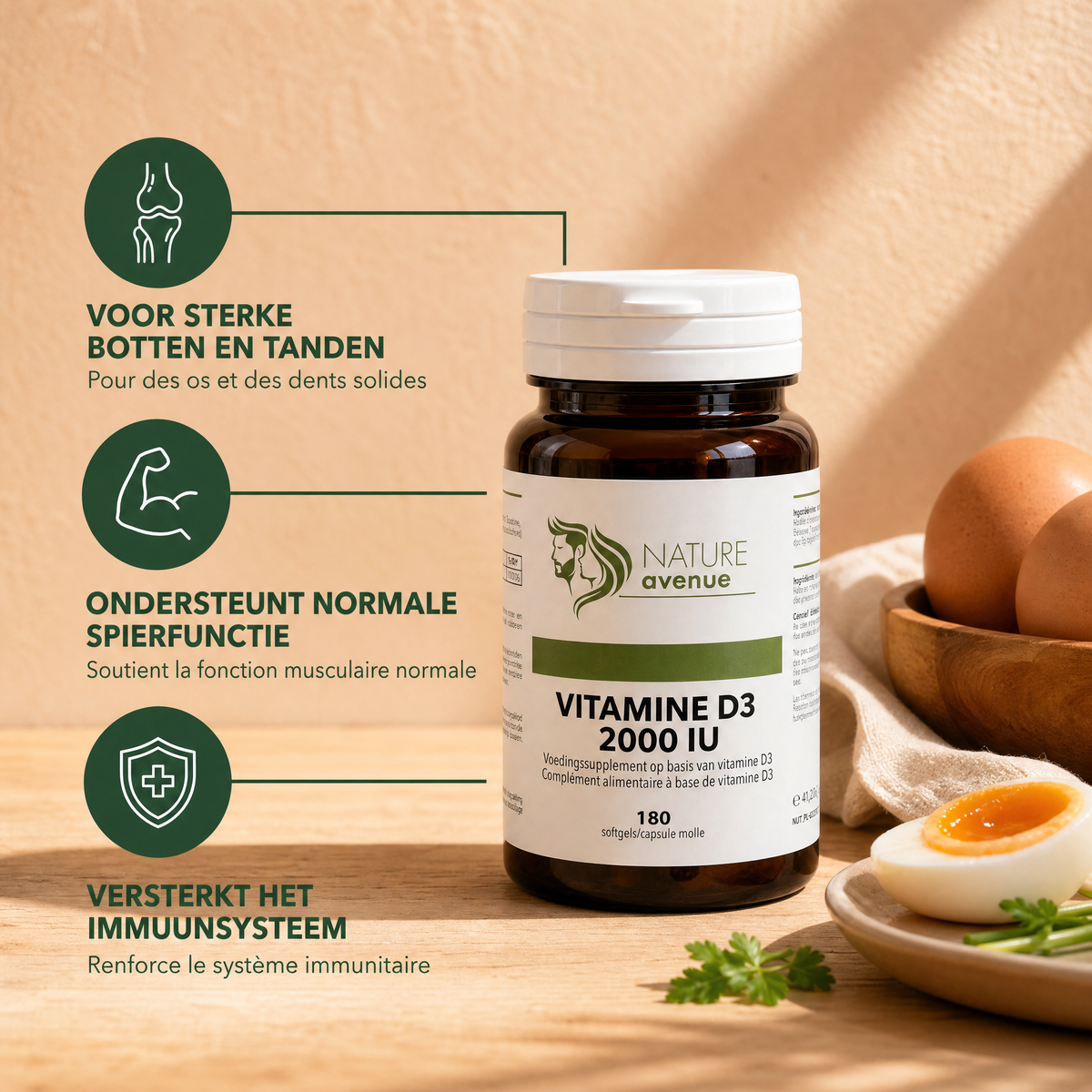 Vitamine D3 2000 IE softgels - verpakking