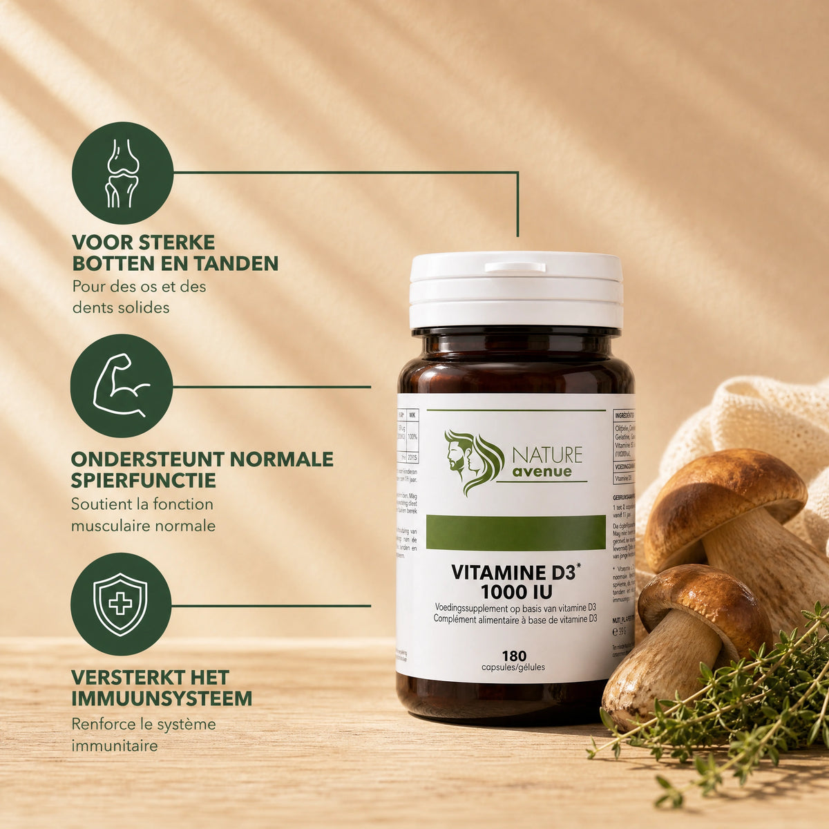Vitamine D3 1000 IE capsules - verpakking