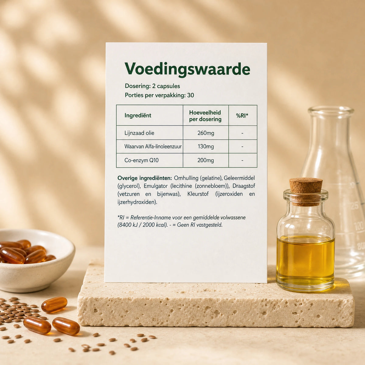 Q10 met lijnzaadolie supplement van Nature Avenue