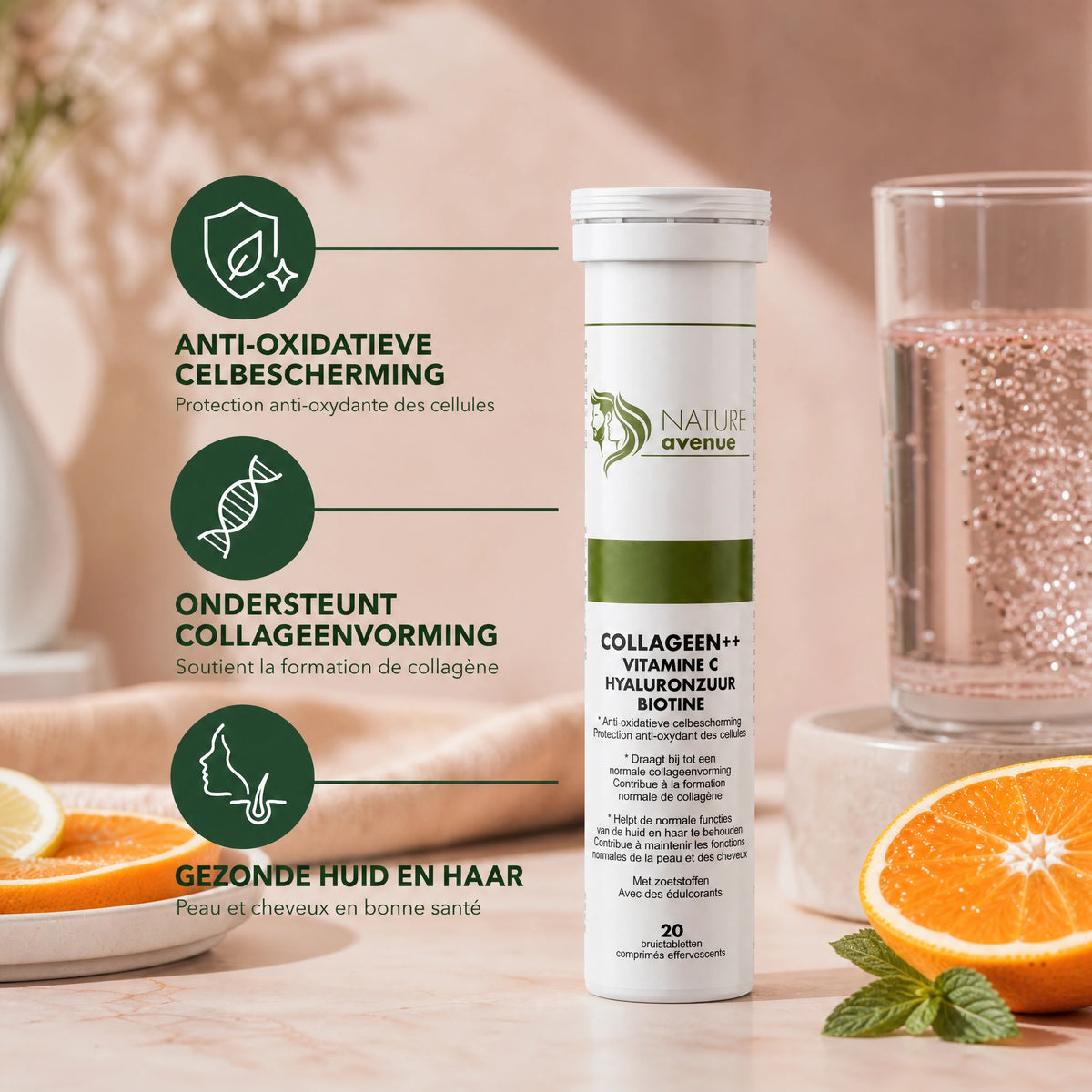 Collageen Booster met viscollageen, vitamine C en biotine - verpakking
