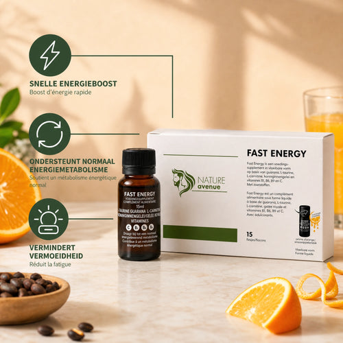 Fast Energy shots met guarana en B-vitaminen - verpakking