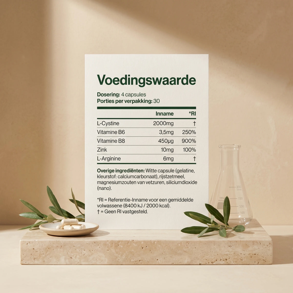 Ingrediënten en voedingswaarden van Haar en Nagels