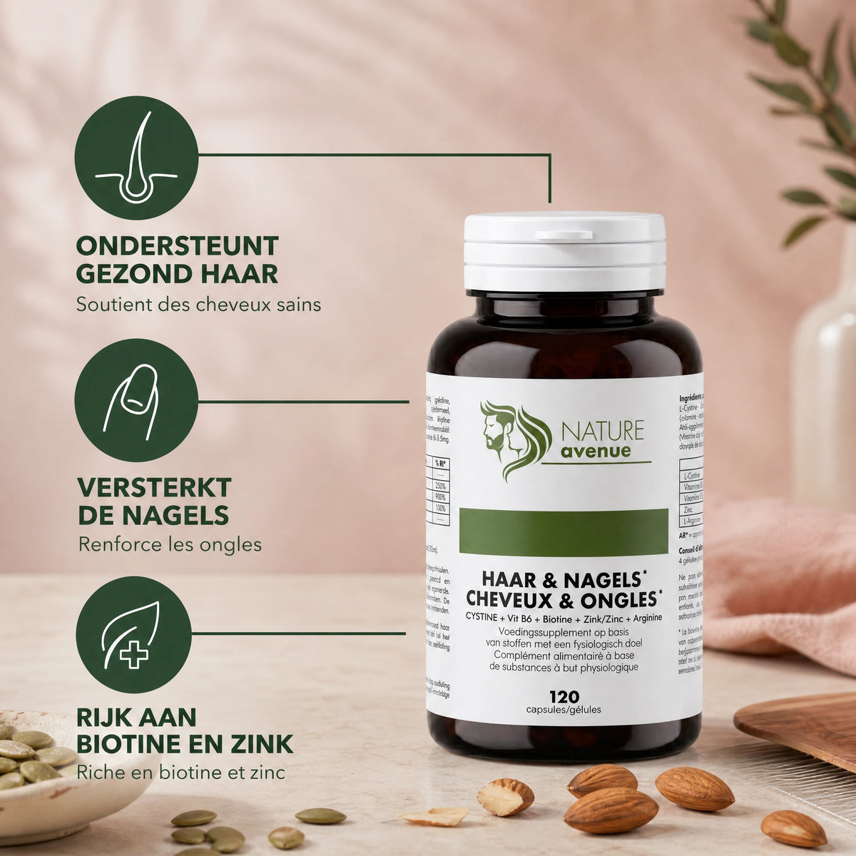 Haar en Nagels met L-cystine, biotine en zink - verpakking