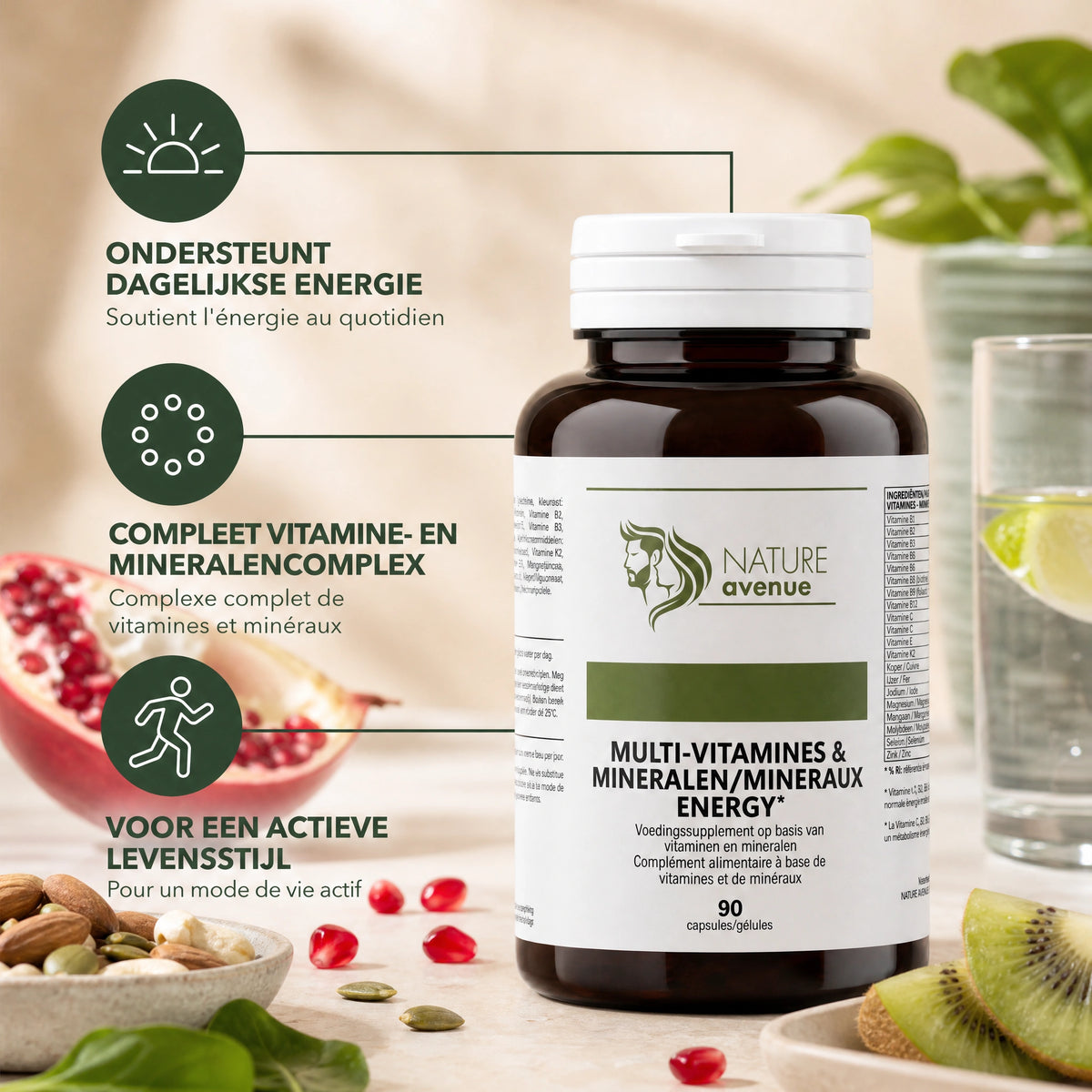 Multivitamine Energy met 20 vitaminen en mineralen - verpakking