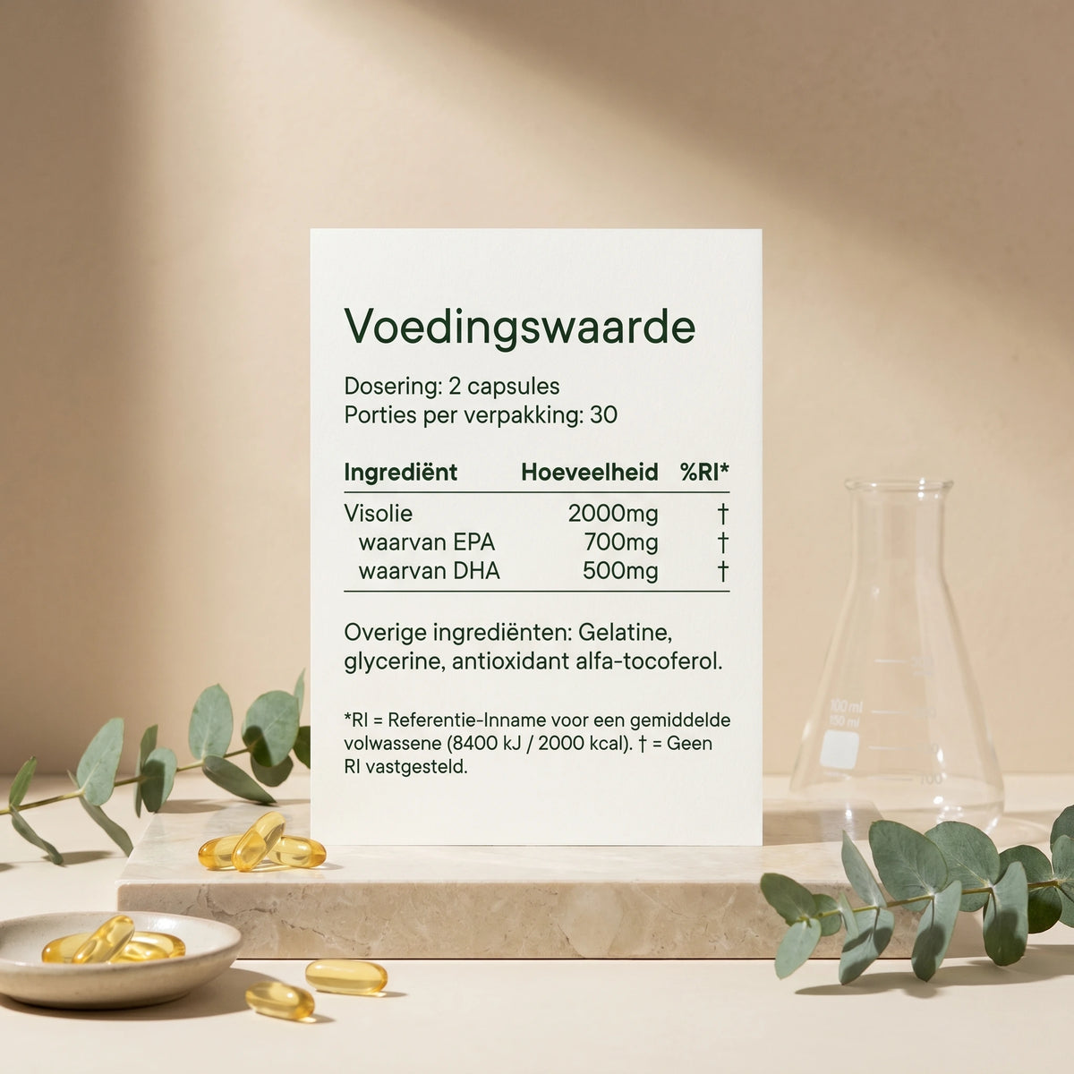 Ingrediënten en voedingswaarden van Omega 3