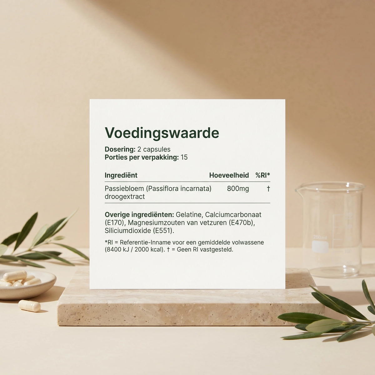 Ingrediënten en voedingswaarden van Passiebloem