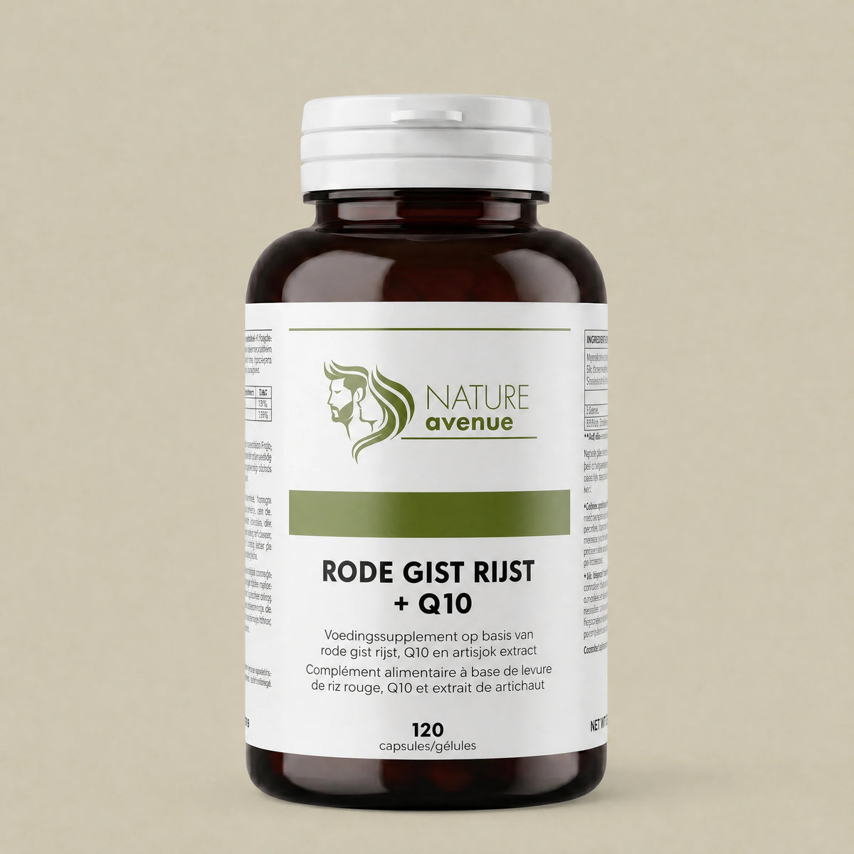 Rode gist rijst met Q10 en artisjok van Nature Avenue - verpakking