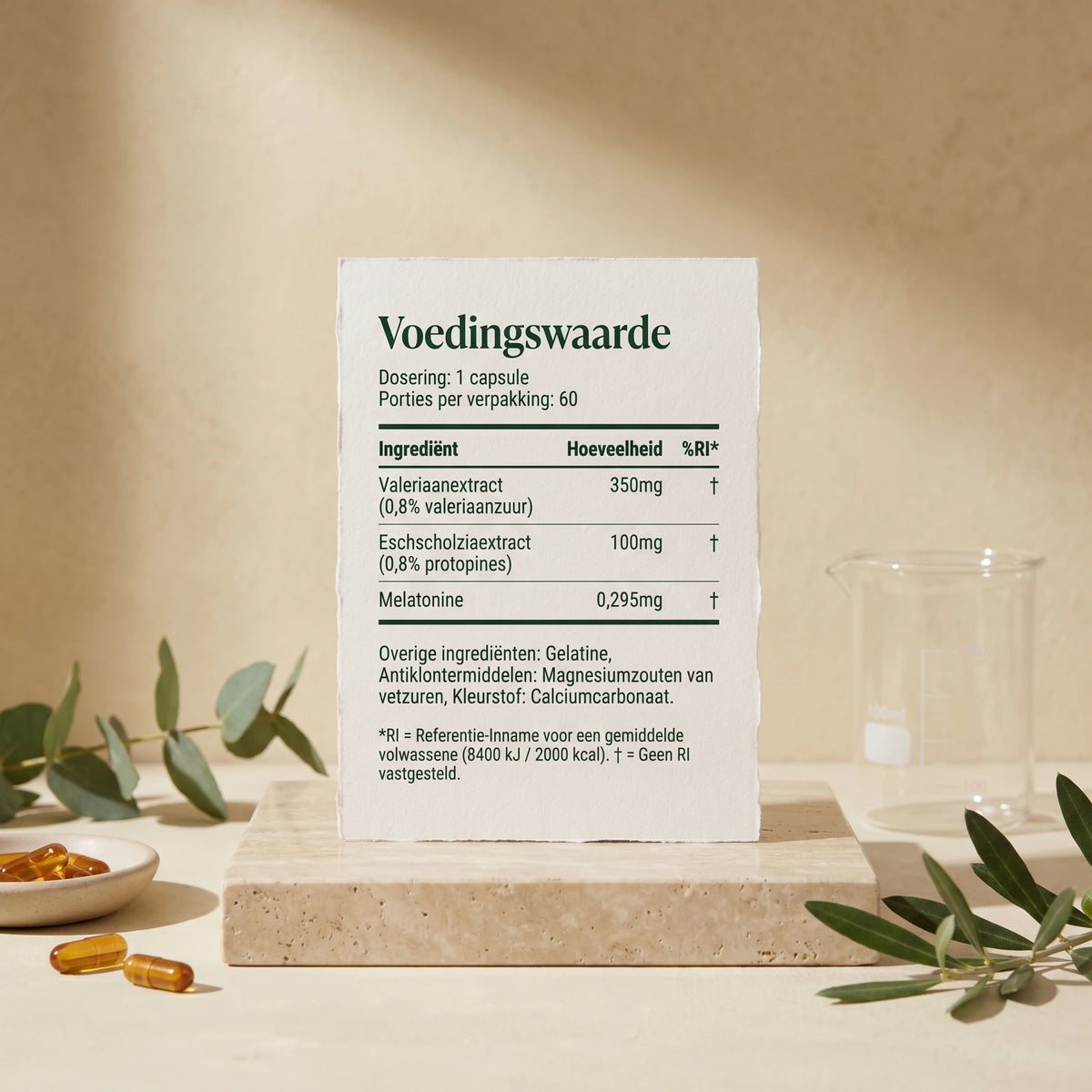 Ingrediënten en voedingswaarden van Slaap