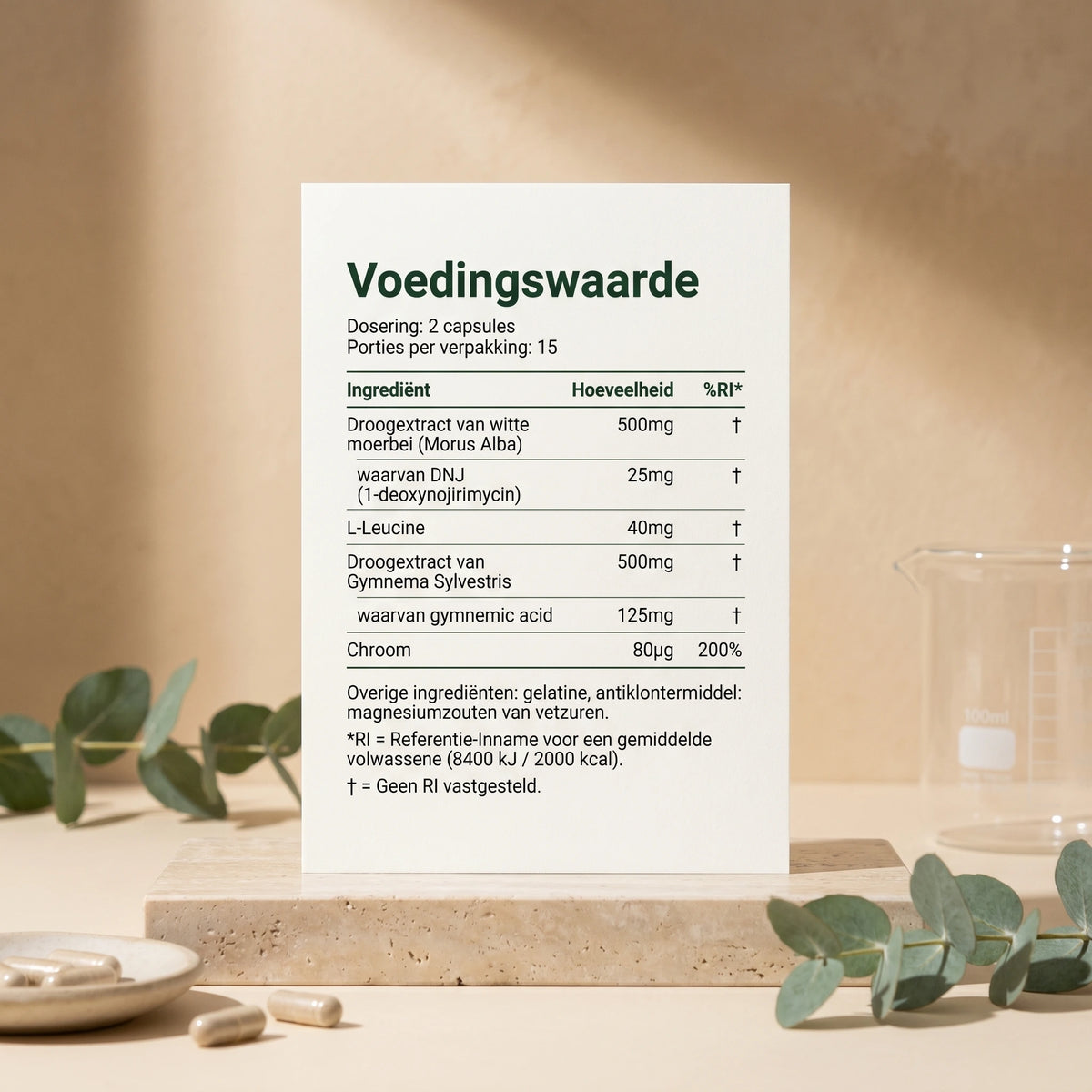 Ingrediënten en voedingswaarden van Suikerblokker