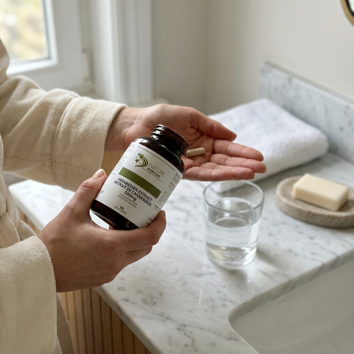 Veenbessen capsules in dagelijks gebruik