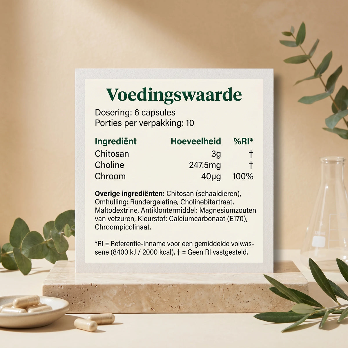 Ingrediënten en voedingswaarden van Vetbinder & Eetlustremmer