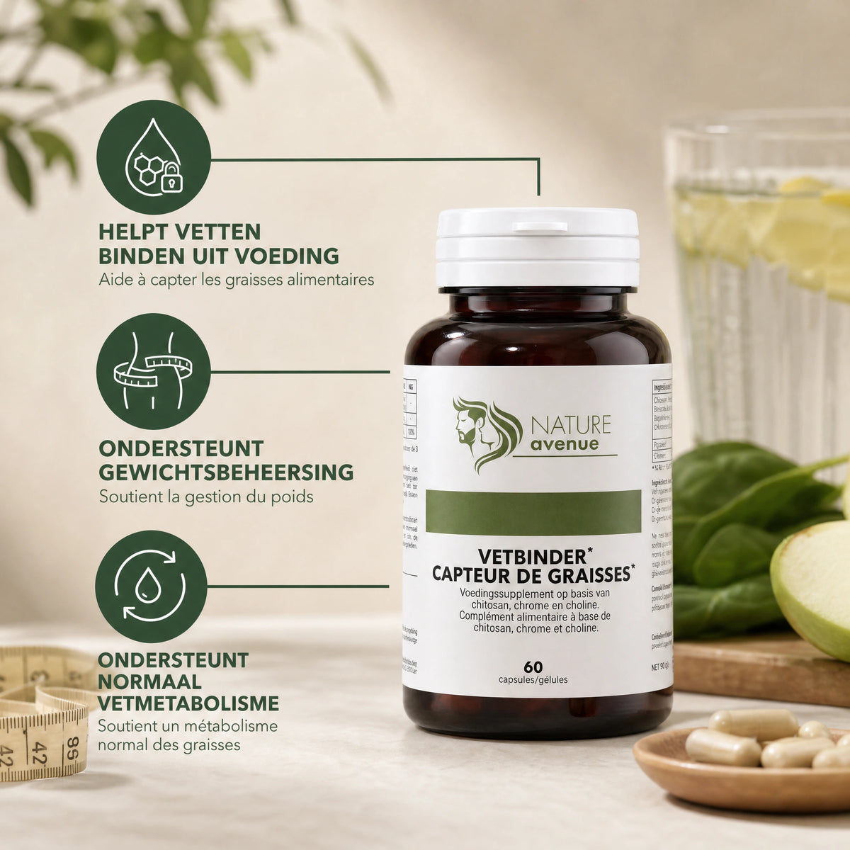 Vetbinder & Eetlustremmer met chitosan, choline en chroom - verpakking