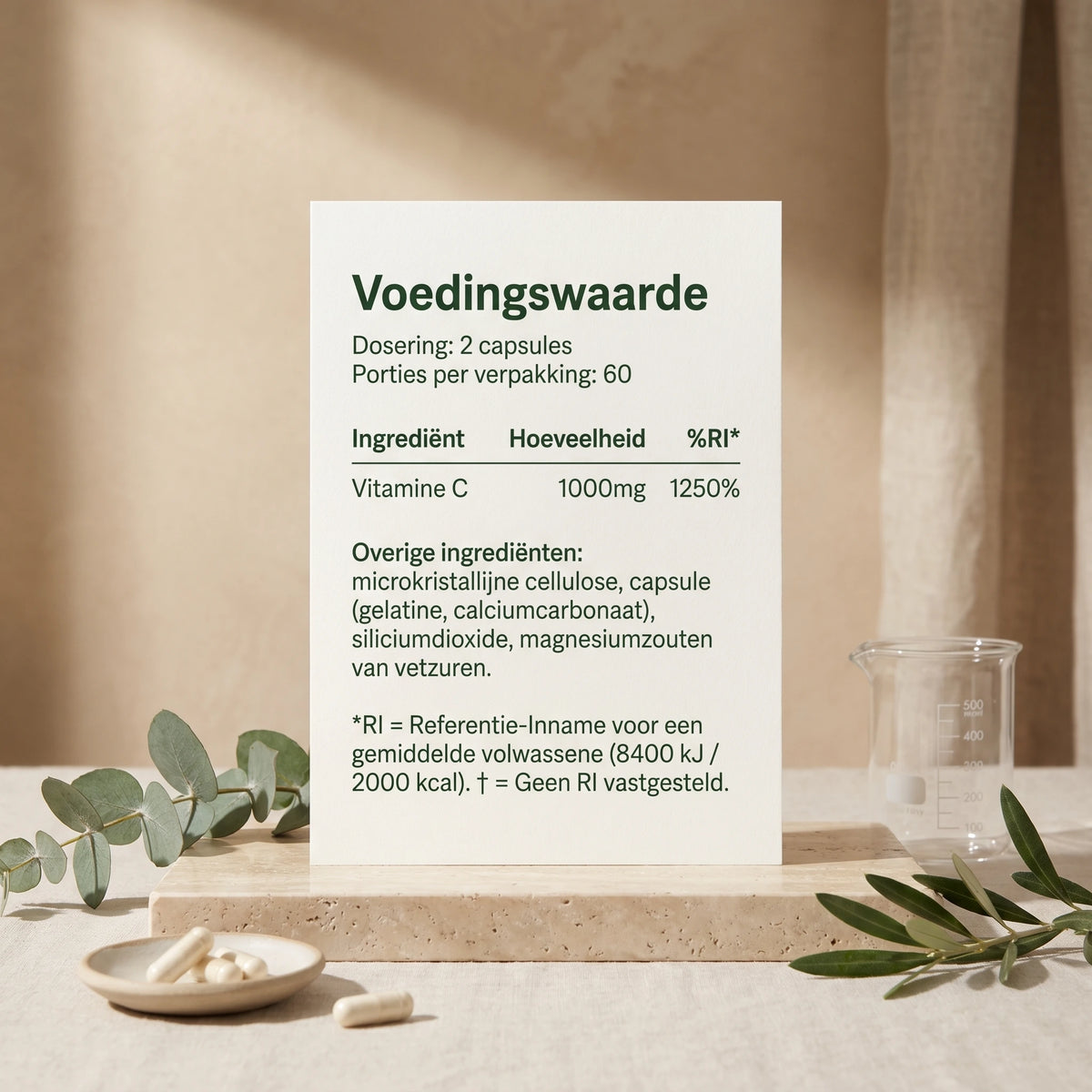 Ingrediënten en voedingswaarden van Vitamine C