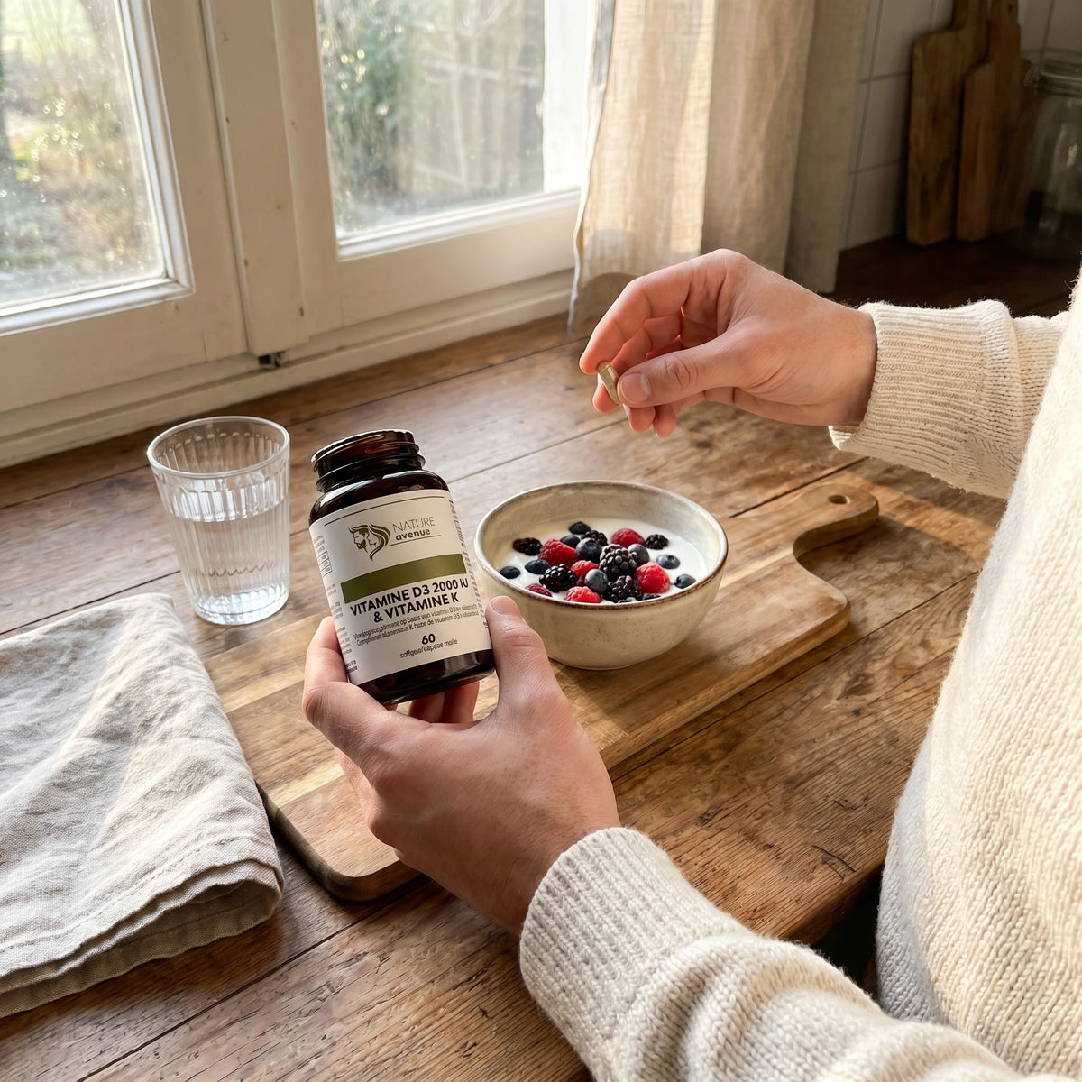 Vitamine D3 2000 IE + K2 in dagelijks gebruik